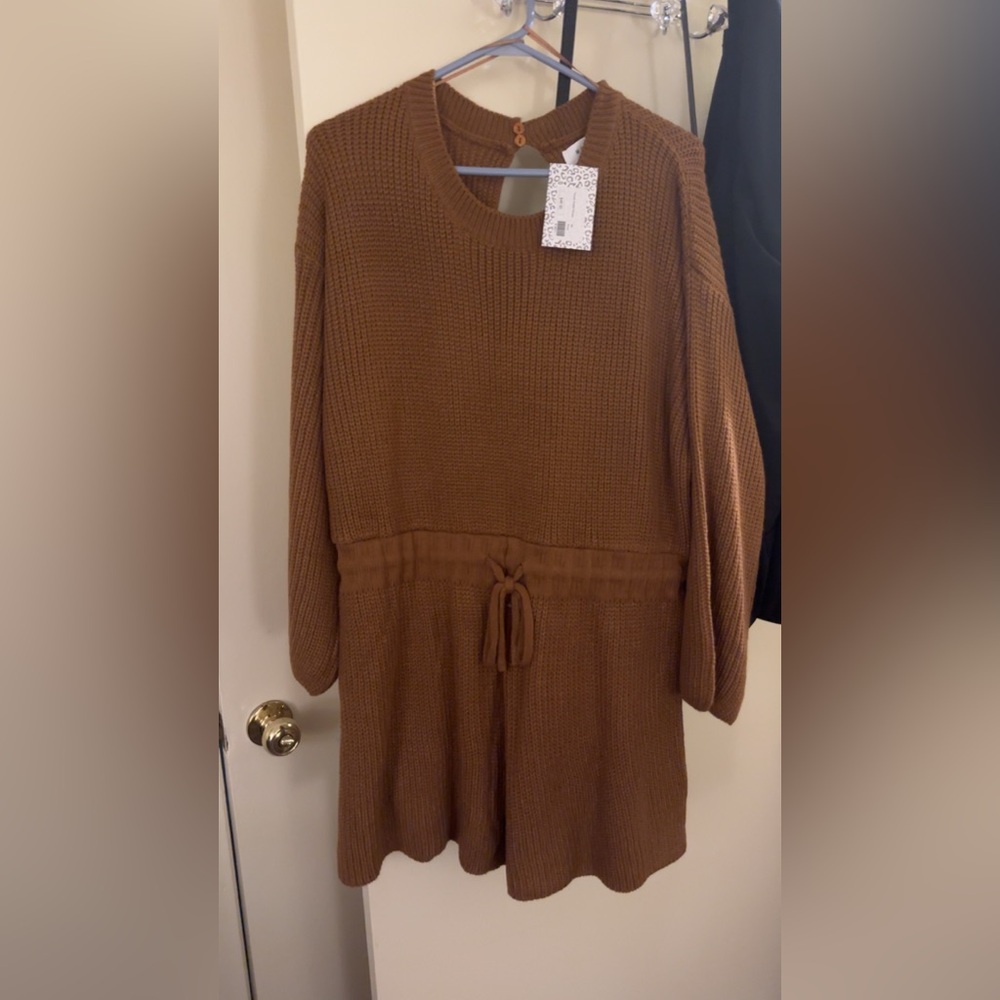 Brown Sweater Romper